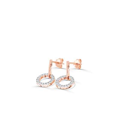 0.22 ct Diamond Circle Dangle Earrings