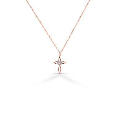Heart Cross Diamond Necklace In 10k 14k 18k Solid Gold