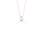 Open Pear Floating Diamond Pendant Necklace