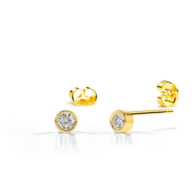 Bezel Set 0.12 ct Diamond Stud Earrings