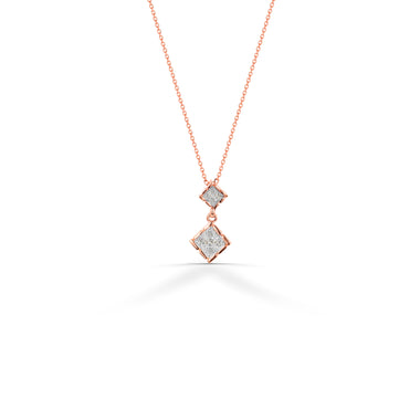 Square Diamond Necklace in 10K, 14K, and  18K Gold