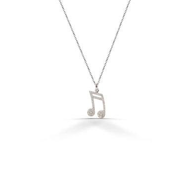 Eighth Note Diamond Necklace in 10k, 14k, or 18k Gold