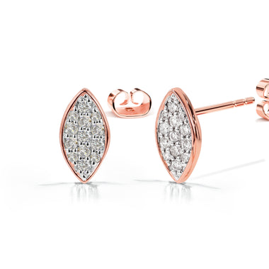 Marquise Shaped Diamond Stud Earrings