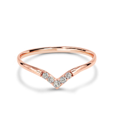 Diamond Chevron Ring in 10k, 14k and 18k Gold