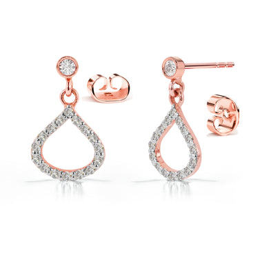 0.25 ct Diamond Teardrop Dangle Earrings