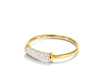 Micro Pave Wedding Diamond Ring in 10k 14k 18k Gold / Half Eternity Diamond Ring / Thin Dainty Diamond Cluster Engagement Ring