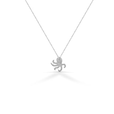 Octopus Diamond Necklace in Solid gold