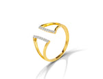 Unique Parallel Diamond Bar Ring in Solid Gold