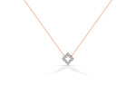 Square Flower Clover Diamond Necklace