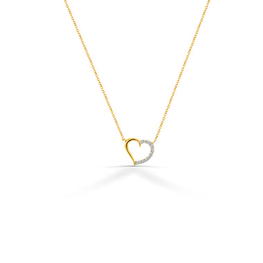Gold Heart Necklace with 0.14 ct. Diamonds