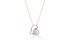 Heart Diamond Necklace in Rose, Yellow, and White Gold