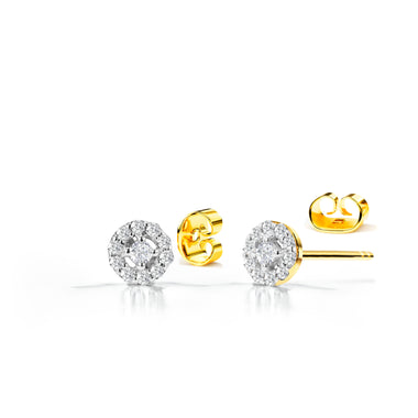 0.18 ct Diamond Halo Studs Earrings