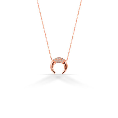 Diamond Horn Necklace in Solid Gold