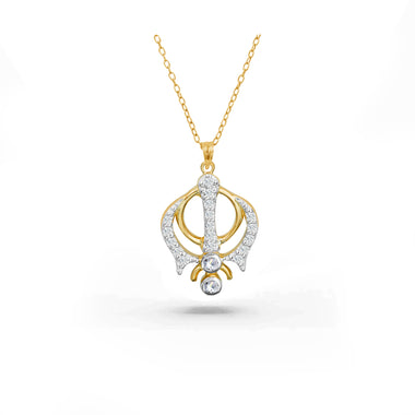 0.11 Ct Diamond Khanda Necklace in Gold by Jewels By Tarry
