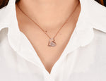 Heart Diamond Necklace in Rose, Yellow, and White Gold