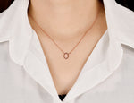 Open Pear Floating Diamond Pendant Necklace