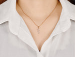 Diamond Thunderbolt Necklace in Solid Gold