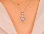 Snowflake Diamond Pendant in Solid Gold