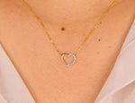 Gold Heart Necklace with 0.14 ct. Diamonds