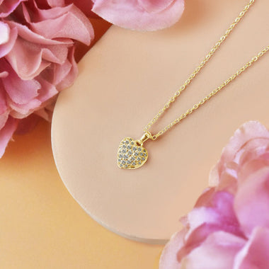 Heart Shaped Diamond necklace/ 10K 14K 18K gold/ Gold heart necklace/ Gifts for her