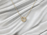 Love Knot Diamond Pendant Necklace / Diamond Love Necklace / Infinity Knot Pendant Necklace 10K 14K 18K Gold