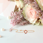 Mini Clover Bracelet in Precious Stones Natural Emerald Ruby Sapphire