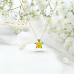 Emerald Turtle Necklace in Solid Gold