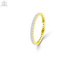 Diamond Wedding Band 2mm Micro Pave Full Eternity Band in 10k 14k 18k Gold / Thin Dainty Stacking Diamond Ring Anniversary Gift