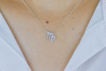 Virgo Zodiac Sign Diamond Necklace