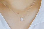 Diamond Necklace Gemini Zodiac Sign