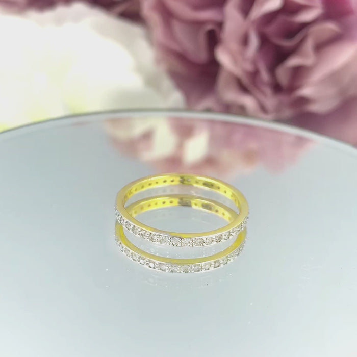 Diamond Wedding Band 2mm Micro Pave Full Eternity Band in 10k 14k 18k Gold / Thin Dainty Stacking Diamond Ring Anniversary Gift