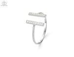 Open Design Open Bar Diamond Ring / Parallel Bar Ring / Two Bar Diamond Ring / 10k 14k 18k Gold / Minimalist Everyday Diamond Ring