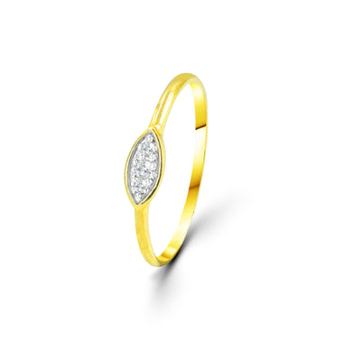 0.05 Ct Marquise Micro Pave Diamond ring in yellow Gold