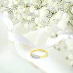 Micro Pave Diamond Wedding Ring / Dainty Cluster Diamond Ring 10k 14k 18k Gold / Thin Wedding Band / Beaded Band Ring