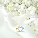 Open Circle Diamond Ring set in 10k 14k 18k Solid Gold / Proposal Ring / Engagement Ring / Circle Band Ring / Rose Gold White Gold Ring
