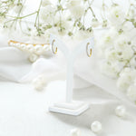 Natural Diamond Hoop Earrings Set in 10K 14K 18K Solid Gold