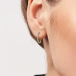 Natural Diamond Hoop Earrings Set in 10K 14K 18K Solid Gold