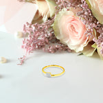 Diamond Ring / Minimalist Diamond Ring / 10k 14k 18k Gold Cross Diamond Ring / Stacking Ring / Promise Ring Birthday Gift / Valentine Gift