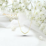 Dainty Diamond V Necklace in 18k 14k 10K Gold