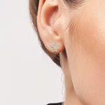 Diamond Star Stud Earrings in 10K 14K 18K Gold