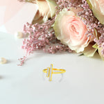 Diamond Bar Ring / Pave Diamond Two Bar Ring / Parallel Bar Ring / 10k 14k 18k Gold Bar Ring / Rose Gold White Gold Natural Diamond Ring / OJDR776
