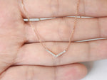 Dainty Diamond V Necklace in 18k 14k 10K Gold