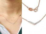 Dainty Diamond V Necklace in 18k 14k 10K Gold