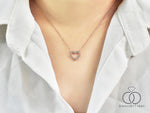 Heart Shaped Diamond necklace/ 10K 14K 18K gold/ Gold heart necklace/ Gifts for her