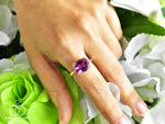 Radiant cut Gemstone ring in 10k and 14k gold/ Garnet/ Amethyst/ Citrine/ Swiss and London Blue Topaz/ Peridot/ Gemstone color option/ Birthstone ring/ Gemstone Engagement ring/ Stackable ring