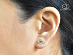 Evil eye Gemstone Earring in 10k 14k and 18k gold/ Blue Sapphire/ Amethyst/ Gemstone color option/ Birthstone Earring