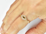 Evil eye Gemstone Ring in 10k 14k and 18k gold/ Blue Sapphire/ Amethyst/ Gemstone color option/ Birthstone Ring