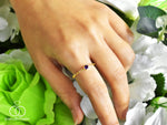 Round Gemstone ring in 10k and 14k gold/ Garnet/ Amethyst/ Citrine/ Swiss and London Blue Topaz/ Peridot/ Gemstone color option/ Birthstone ring/ Stackable ring