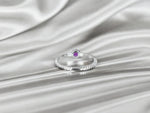 Round Gemstone ring in 10k and 14k gold/ Garnet/ Amethyst/ Citrine/ Swiss and London Blue Topaz/ Peridot/ Gemstone color option/ Birthstone ring/ Stackable ring