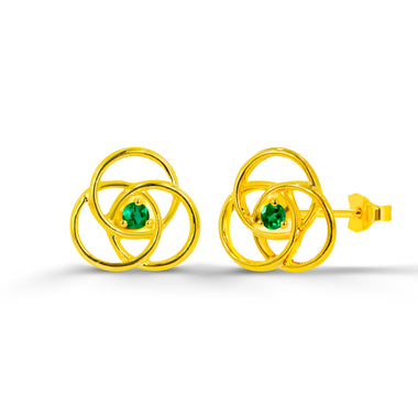 yellow_gold_gemstone_0.08ct_emerald_flower_studs_earrings_jewels_by_tarry